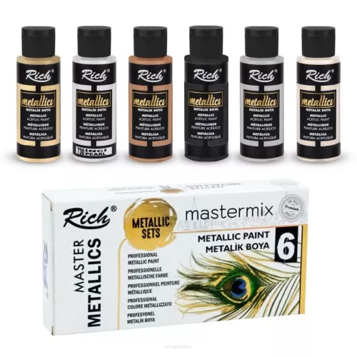 Farby Akrylowe Metaliczne 6X60ml RICH